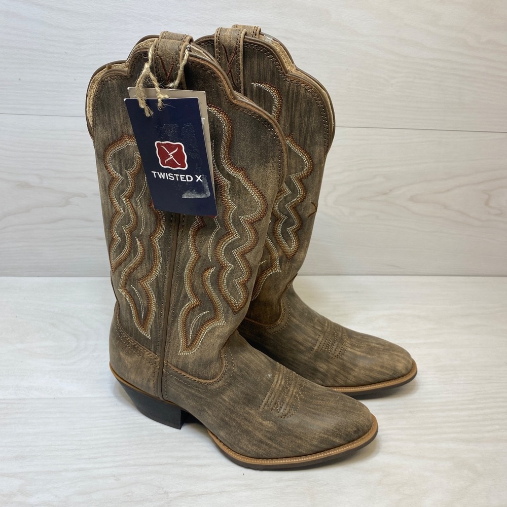 Twisted X Classic‎ Women's Size 6 Distressed Leather  Western Boot WWT0040)